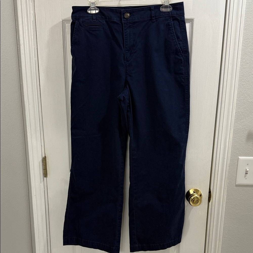 LOFT Monroe Navy Wide Leg Pants